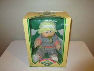 Vintage The Official Cabbage Patch Kids Girl Doll Blond Hair Blue Eyes Pacifier