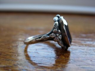 Rare Bernard Instone Arts & Crafts Silver Amethyst Ring,  UK Size L 1/2,  Vintage 3