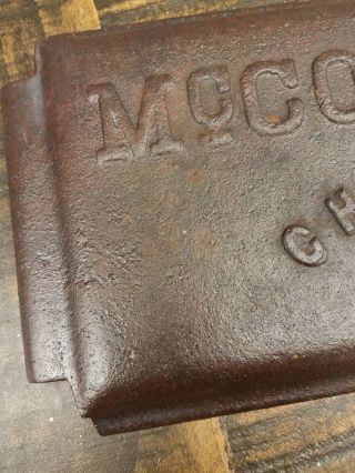 Antique McCormick Farm Sign Vintage Tractor Advertising Cast Iron Tool Box Lid 2