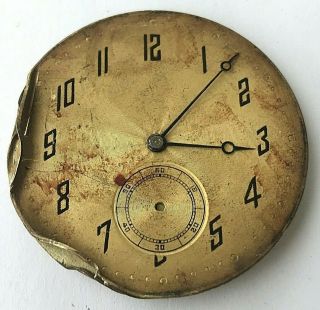 16s - Rare Early 1870 Longines Swiss Pocket Watch Movement With Seconds Register