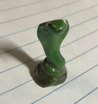 Vintage Hagen Renaker Rare Green Cobra Viper Snake Miniature Figurine