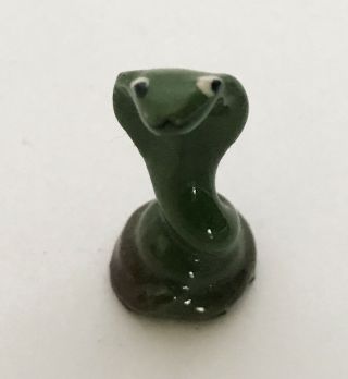 Vintage Hagen Renaker Rare Green Cobra Viper Snake Miniature Figurine 2