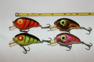 4 Vintage Rabble Rouser Baby Ashley 2 " Square Bill Fishing Lures