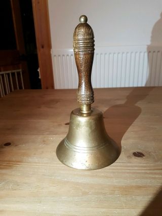 Vintage Brass Hand Bell with Wooden Handle 2