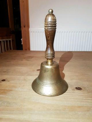 Vintage Brass Hand Bell with Wooden Handle 3