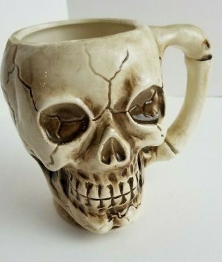 B Rare Vintage Tiki Mug Orchids Of Hawaii Skull Mug Vintage 1960s Halloween R - 10