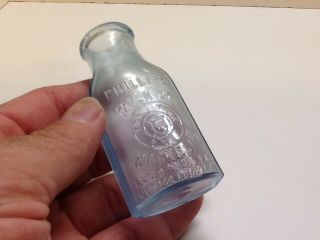 Small Antique Corn Flower Blue Philips Milk Of Magnesia Bottle. 2
