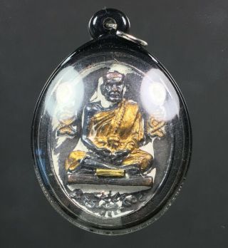 Lp Mhun Wat Banjan Coin Takrut Pendant Thai Buddha Amulet Talisman Lucky