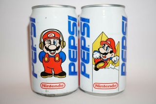 Rare Pepsi Cola Cans From Holland; Nintendo Mario Bros 2 Can Set 1993