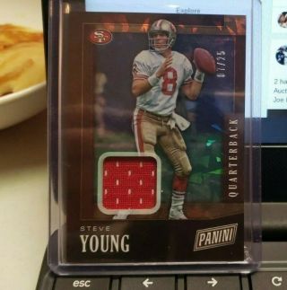 2019 Panini Black Friday Steve Young Cracked Ice Jersey 7/25 Rare