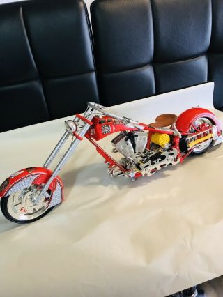 20” X 6” American Chopper Light & Sound Fire Bike Die Cast Motorcycle - Rare