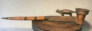 Songo Figurative Pipe From Angola African Ethnic Tribal Tobacco Snuff Smoking