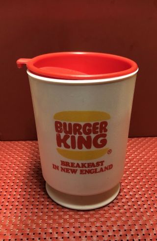 Vintage Rare N.  E.  Burger King Coffee Cup Collectible Plastic Travel Mug W/lid