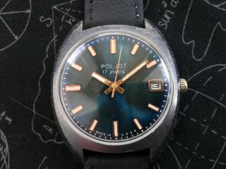 Vintage Rare USSR Poljot 2614.  2H 17 Jewels Mechanical Men ' s Russian Wrist Watch 3