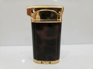 Colibri Connaught Ii 8800 Rare Pipe & Cigar Gold & Brown Enamel Lighter