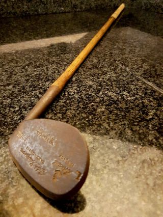 Rare Antique Vintage Hickory Shafted Niblick Robert Simpson Carnoustie Chipper L