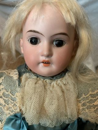 Antique Porcelain Doll - Handsewn Clothes Over 100 Years Old Germany Bisque 14”