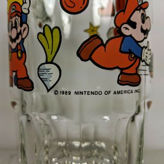 1989 Collectors Nintendo Mario Bros 2 Glass Beer Rare Vintage Mug 8 " Large