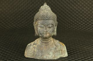 Chinese Old Bronze Casting Buddha Statue Collectable Blessing Table Decoration