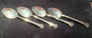 4 Towle Sterling Silver Teaspoons Chippendale Pattern No Mono 6 "