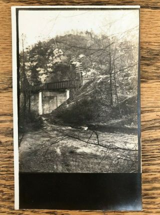 Rare 1912 Rppc Railroad Bridge At Harriman Junction One Mile From Harriman Tn