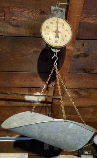 Antique Vintage General Store Hanging Basket Produce Scale Hanson Ny