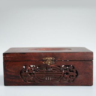 Collectable China Antique Boxwood Hand - Carve Delicate Royal Hollow Noble Box