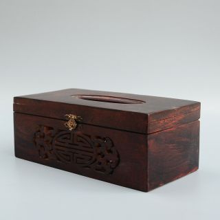 Collectable China Antique Boxwood Hand - Carve Delicate Royal Hollow Noble Box 3