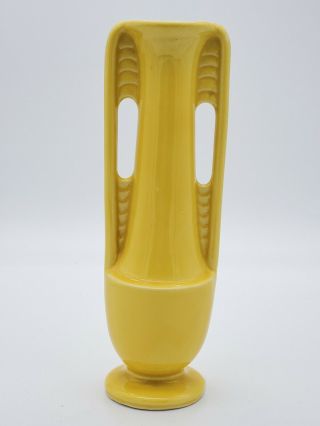 Vintage Art Deco Shawnee Pottery Bud Vase Usa 1178 Vivid Yellow Skyscraper Vase