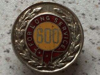 Rare Vintage And Unique Sterling Silver 25 Years Long Service Badge From 1959