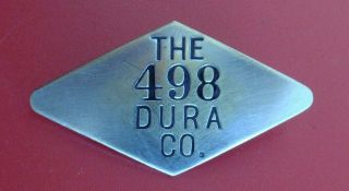 Antique Employee Badge: The Dura Company; Toledo Oh; Automotive Hood Ornaments