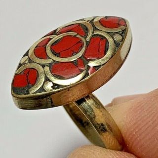 Old Medieval Silver Ring - Stones (eye) 6.  2gr 23mm (inner 18mm)