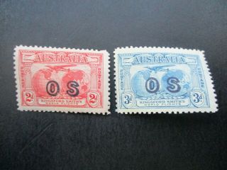 Australian Pre Decimal Stamps: Airmail Overprint Os Mnh Rare (h311)