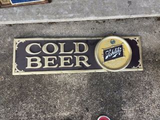 Vintage Schlitz Beer Sign Large 40 " Rare Cold Beer