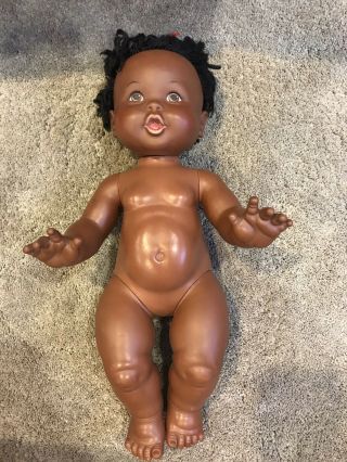 Rare Adorable Vintage Aa African American Ideal Baby Doll 1973
