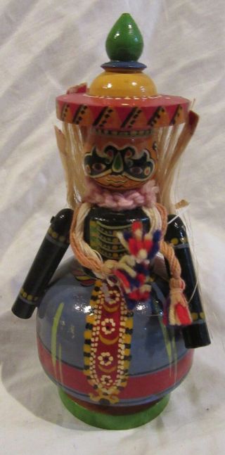 Vintage Central South America Folk Art Wooden Doll 7 "