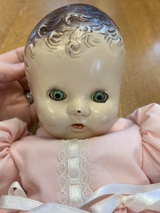 Vintage Composition Baby Boy Doll Head On Wrong Body