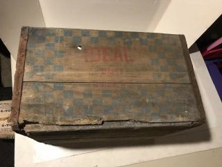 Antique Vtg Ideal Farms Dairy Union Nj Wood Crate Wooden Box Company Rare Old
