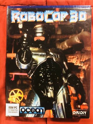 Robocop 3d (pc Dos) By Ocean 3.  5 " Disks Ibm & Compatibles With Poster Rare