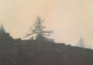 Rare Russell Chatham Tamalpais In The Fog Mountain Pine Tree Signed Numbered Art