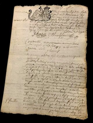 1726 Rare autographed manuscript document 4 PAGES 3