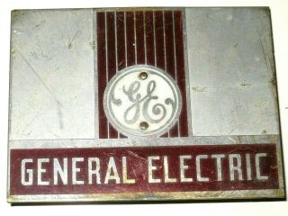 Antique Ge Vintage Brass Nameplate / Sign / Logo General Electric