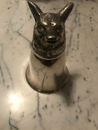 Vintage Silver Fox Head Stirrup Cup