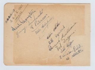 ENGLAND BRITISH ARMY XI 1947 TEAM RARE HAND SIGNED BOOK PAGE 11 X SIGS 2