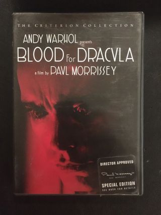 Rare Oop Blood For Dracula (dvd 1998 Criterion 28) Andy Warhol Udo Kier