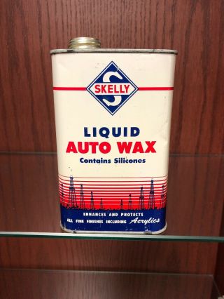 Rare.  Vintage.  Skelly Oil Co.  Auto Wax Can.