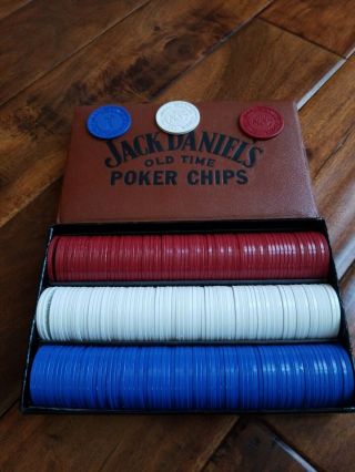 Vintage Jack Daniels Old No 7 Whiskey Plastic Poker Chip Set Rare