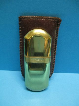 Marksman Brass Antique Style Vintage Collectible Lighter In Leather Bag Exc Rare