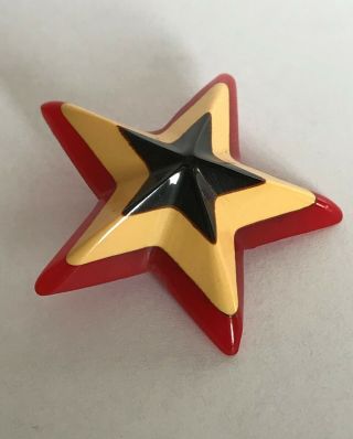 Vintage Bakelite Button,  Rare Star - Shaped With Layered Colors