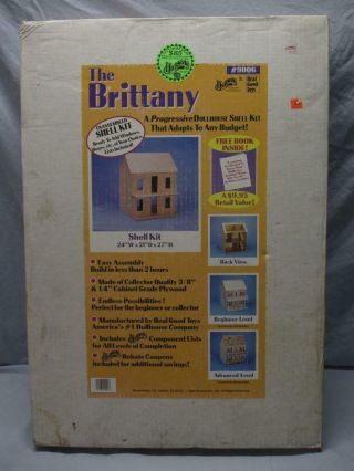 Vintage Real Good Toys " The Brittany " Wood Dollhouse Shell Kit 9006 Box